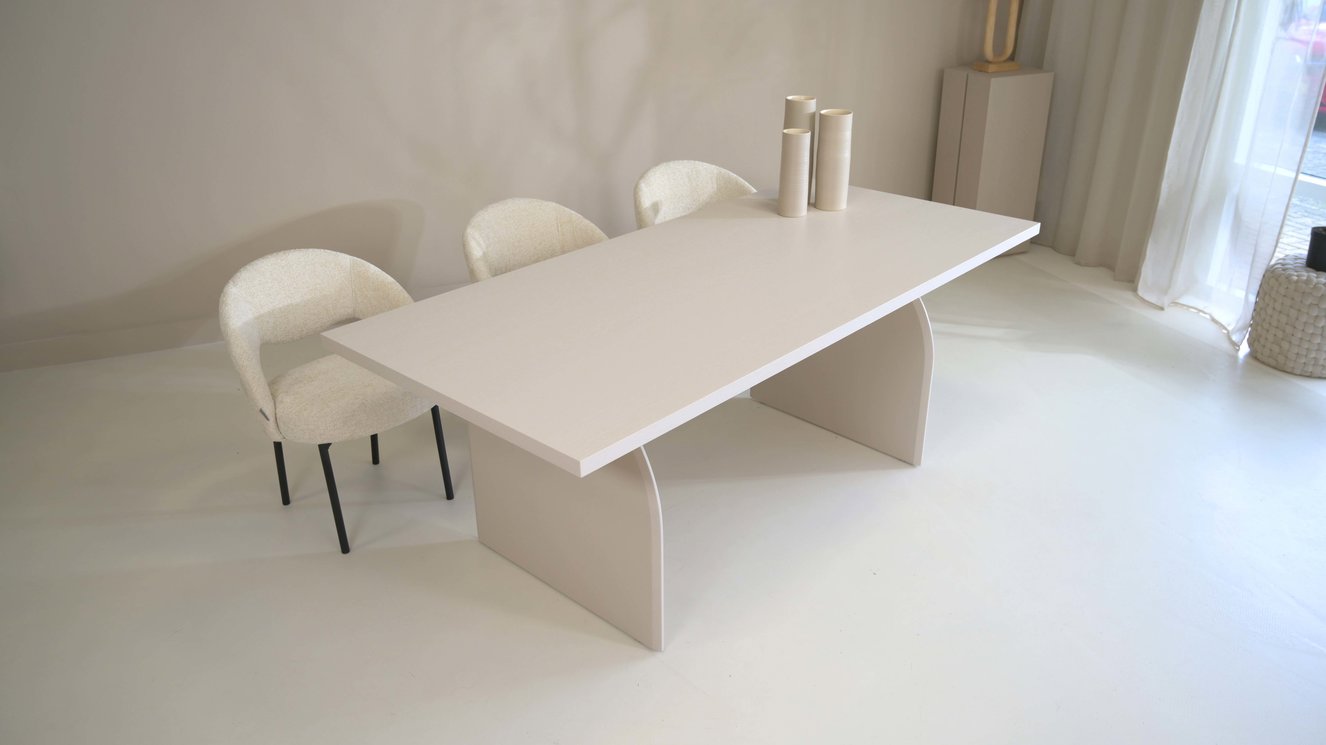 Trento Halve Round Eettafel Rechthoek Eiken