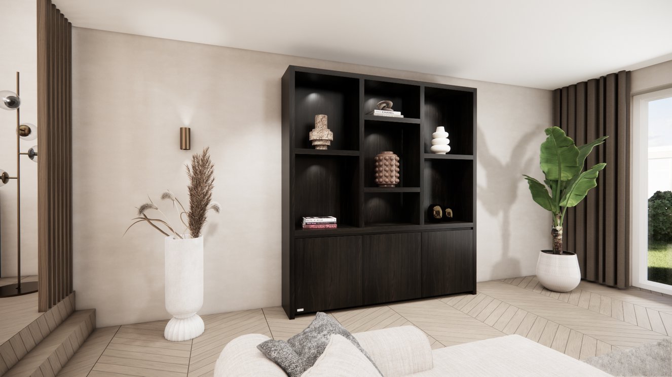 Hudson Vakkenkast King-size 170-220	cm Eiken