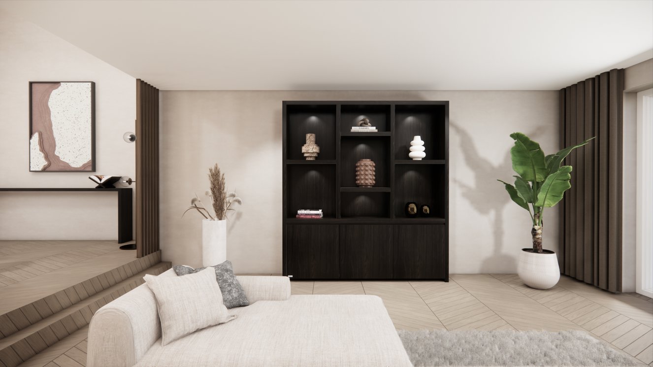 Hudson Vakkenkast King-size 170-220	cm Eiken