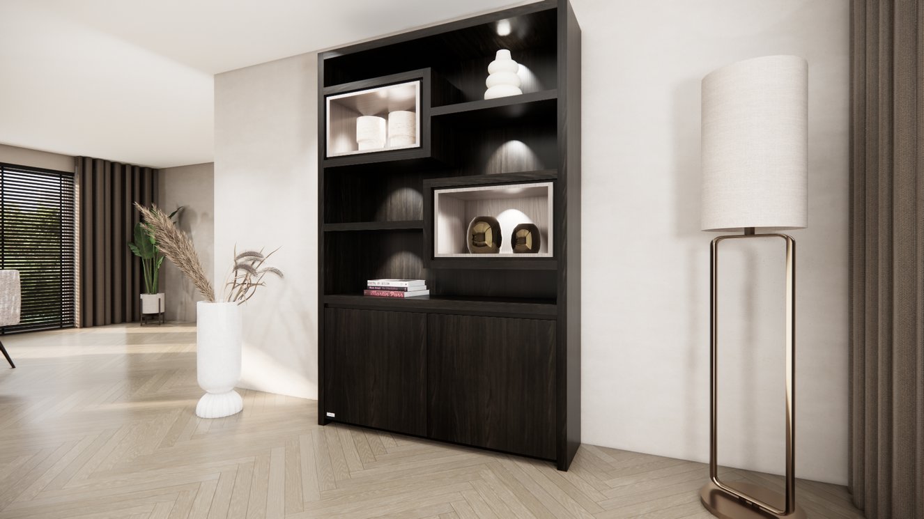 Monroe Vakkenkast Queen-size 130-160	cm Eiken