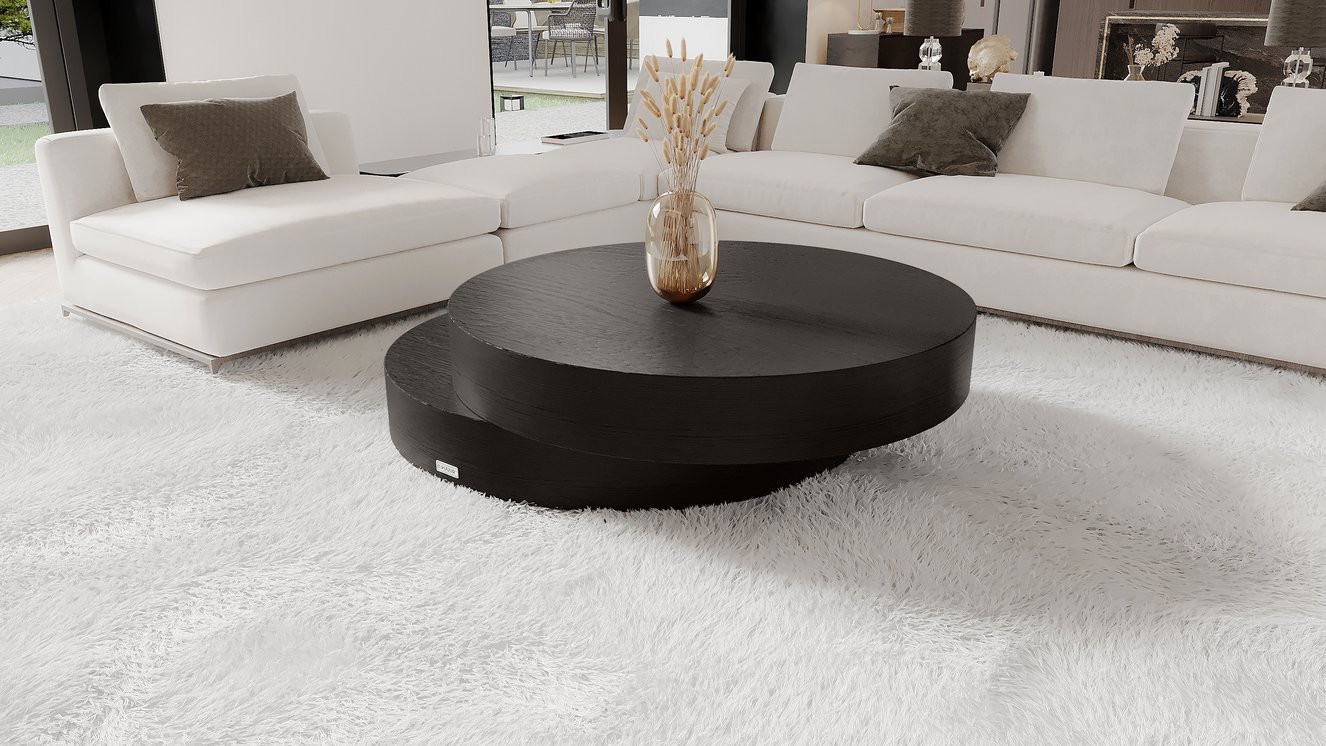 Luna Salontafel Rond Eiken