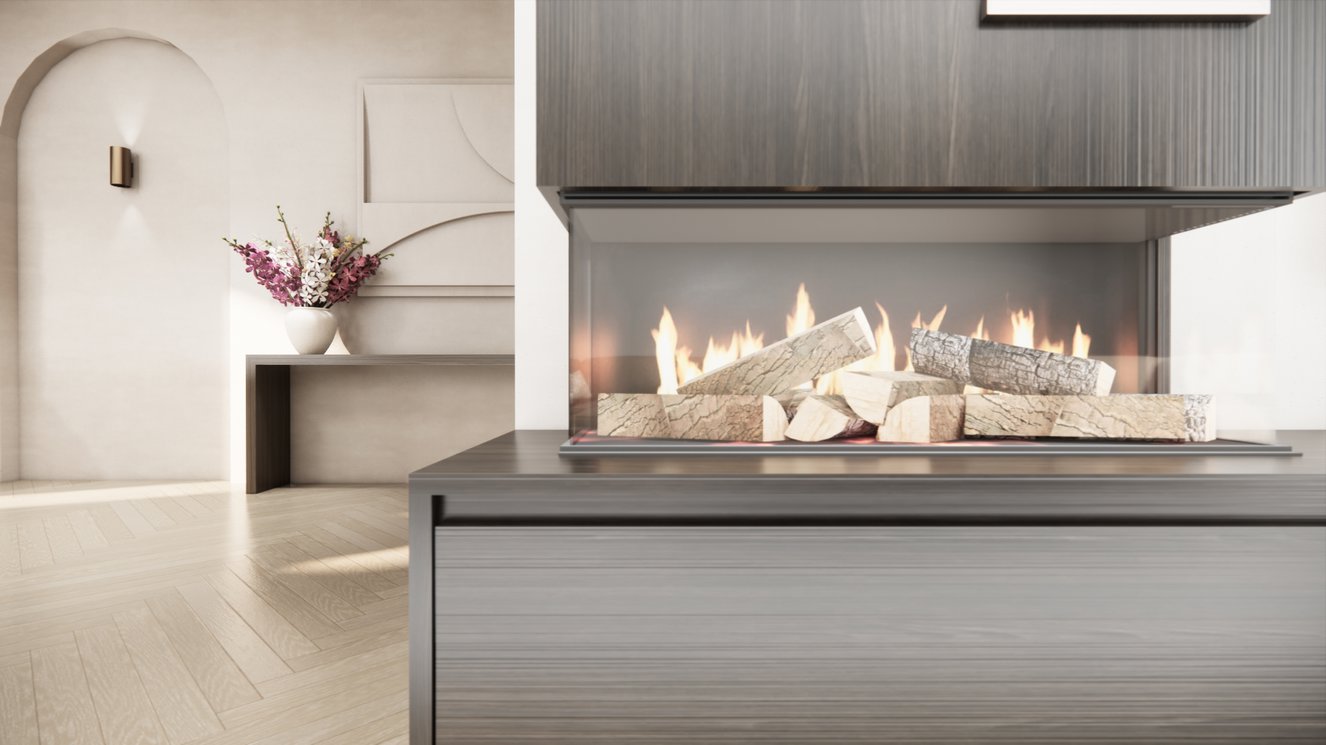Mason British	Fires	870 TV-Meubel 3-kleppen Chimney Majestic