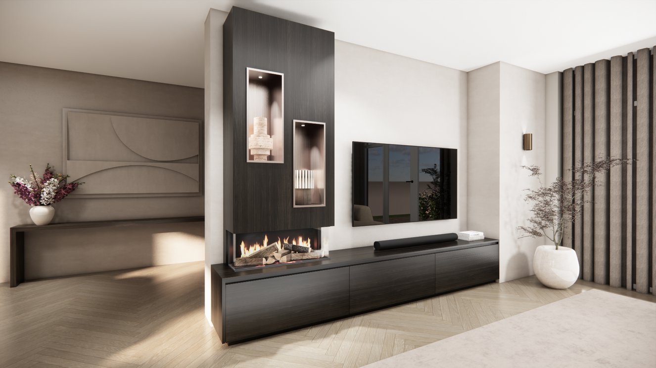 Mason British	Fires	870 TV-Meubel 3-kleppen Chimney Majestic