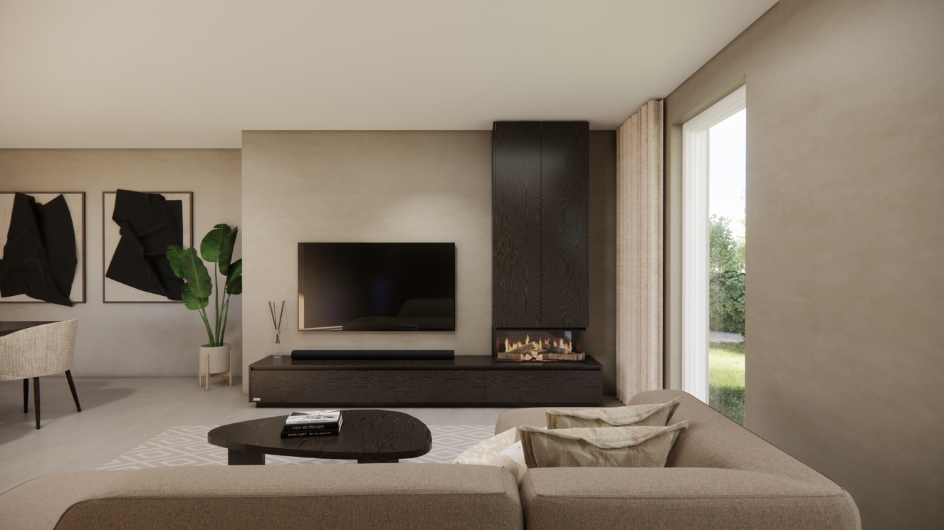 Mason British	Fires	870 TV-Meubel 3-kleppen Chimney Royal