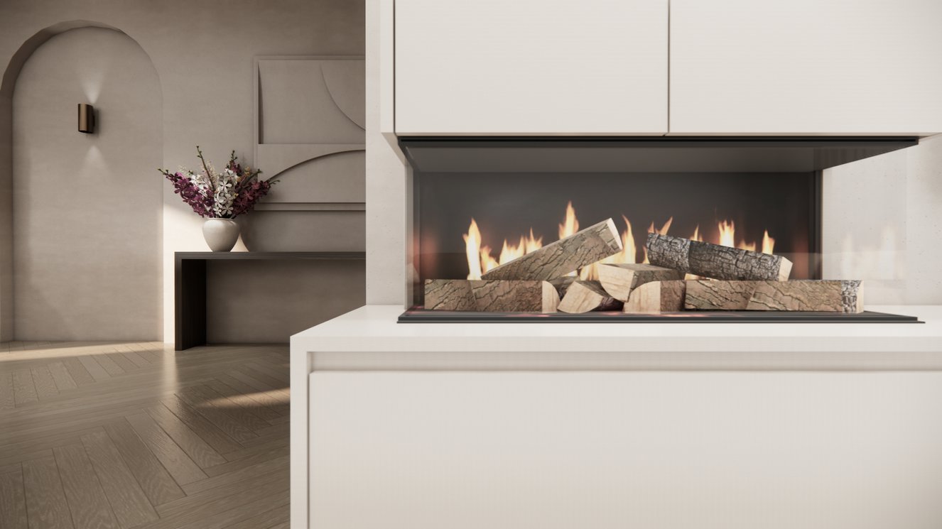 Mason British	Fires	870 TV-Meubel 3-kleppen Chimney Royal