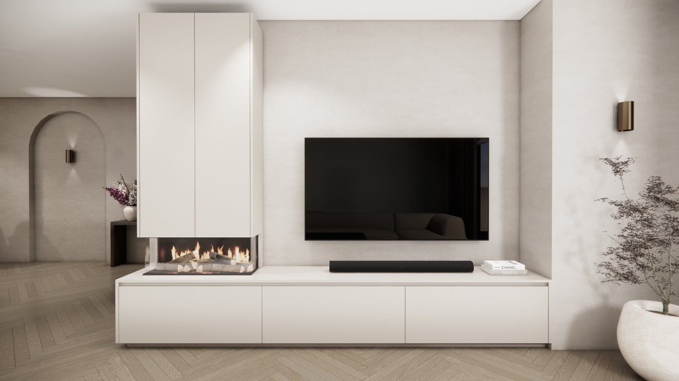 Mason British	Fires	870 TV-Meubel 3-kleppen Chimney Royal