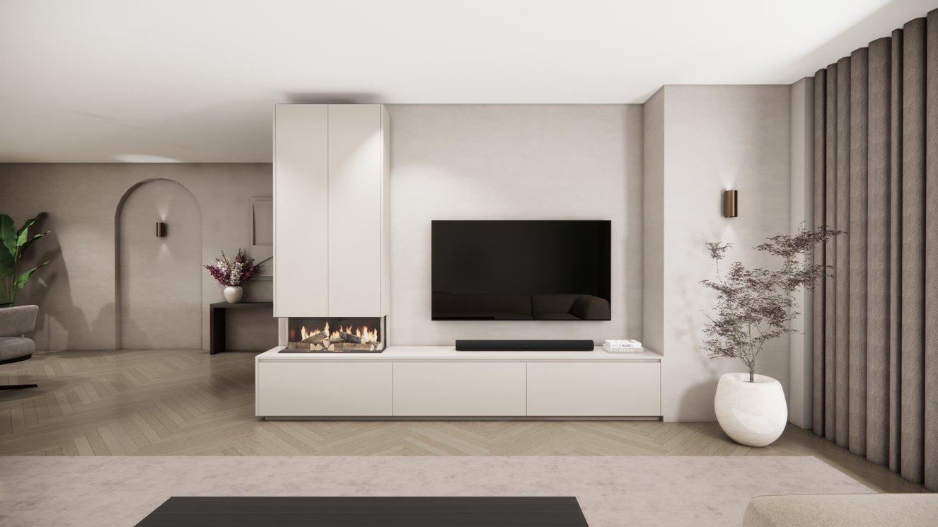 Mason British	Fires	870 TV-Meubel 3-kleppen Chimney Royal