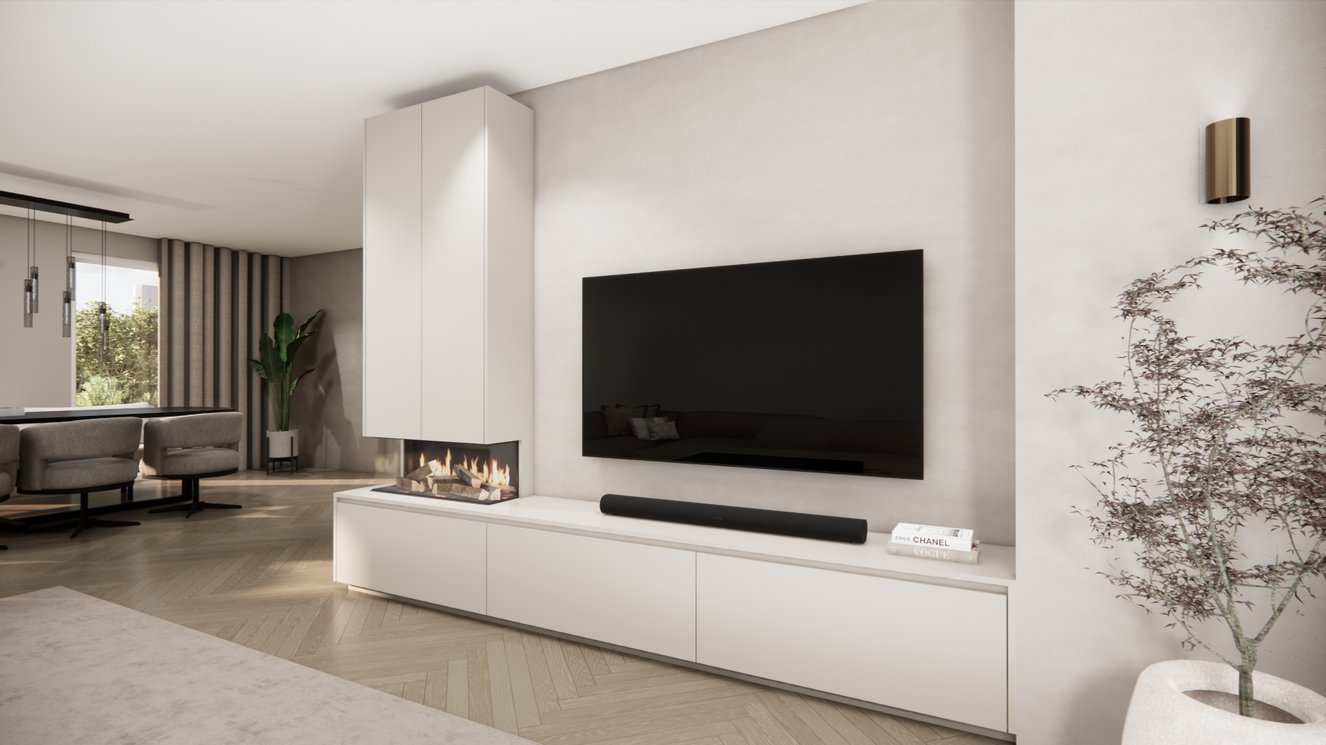 Mason British	Fires	870 TV-Meubel 3-kleppen Chimney Royal