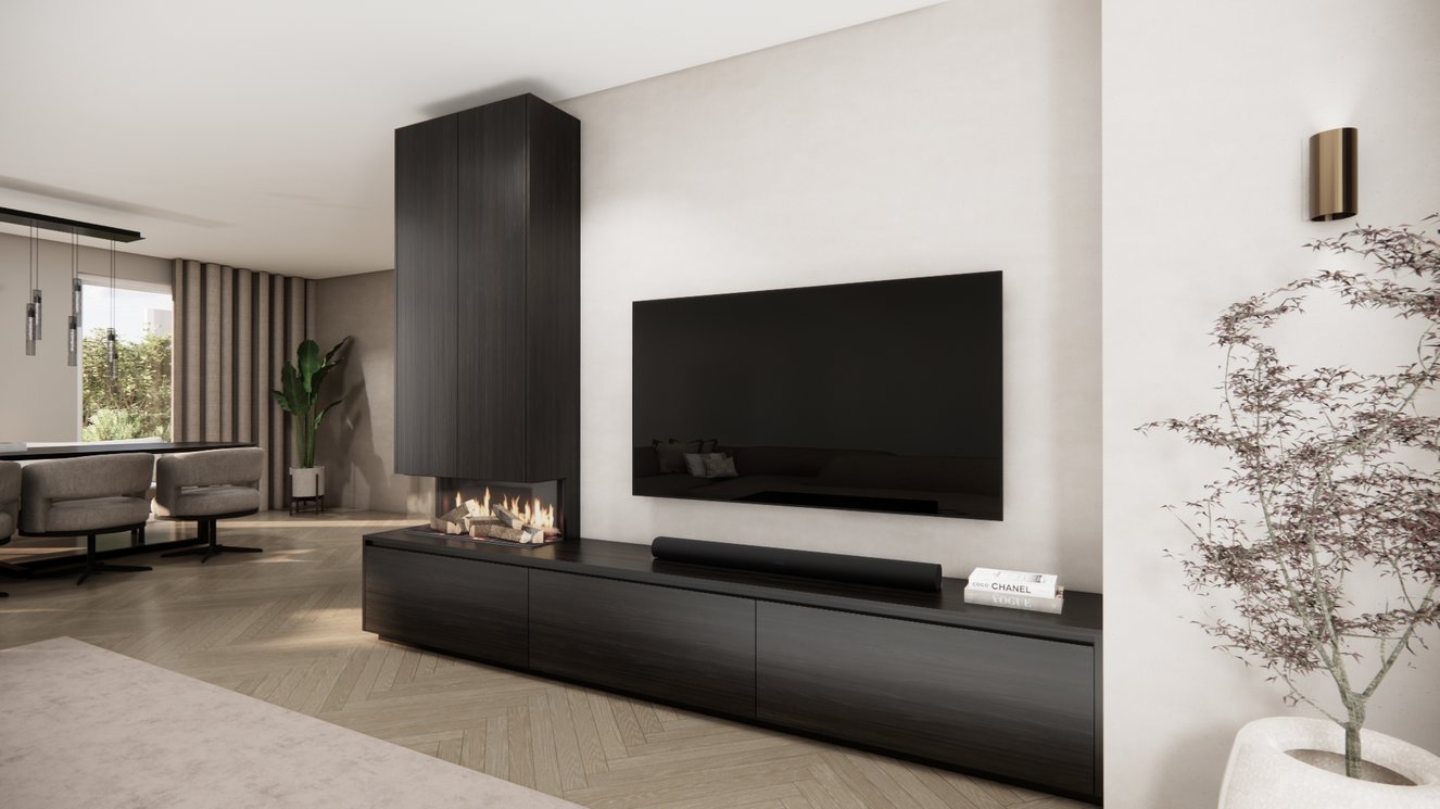 Mason British	Fires	870 TV-Meubel 3-kleppen Chimney Royal