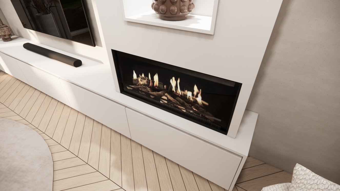 Mason Kalfire	E-ONE	100F TV-Meubel 4-kleppen Chimney Grand