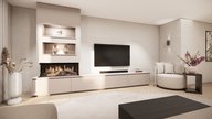 tv meubel met koof en Kalfire elektrische haard e-one 100S