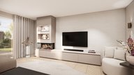 tv meubel met koof en Kalfire elektrische haard e-one 100S