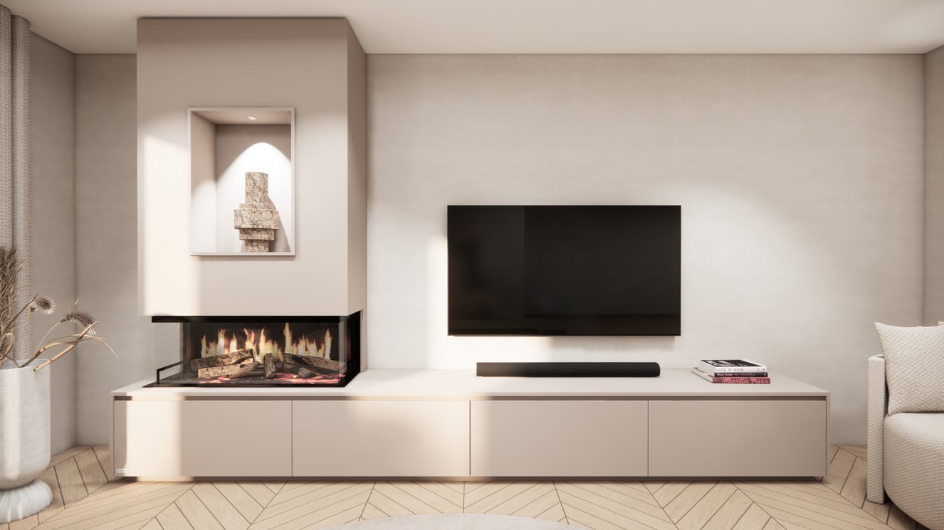 Mason Kalfire	E-ONE	100S TV-Meubel 4-kleppen Chimney Grand