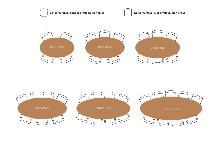 Reggio Wide Oval Eettafel Deens Ovaal Eiken