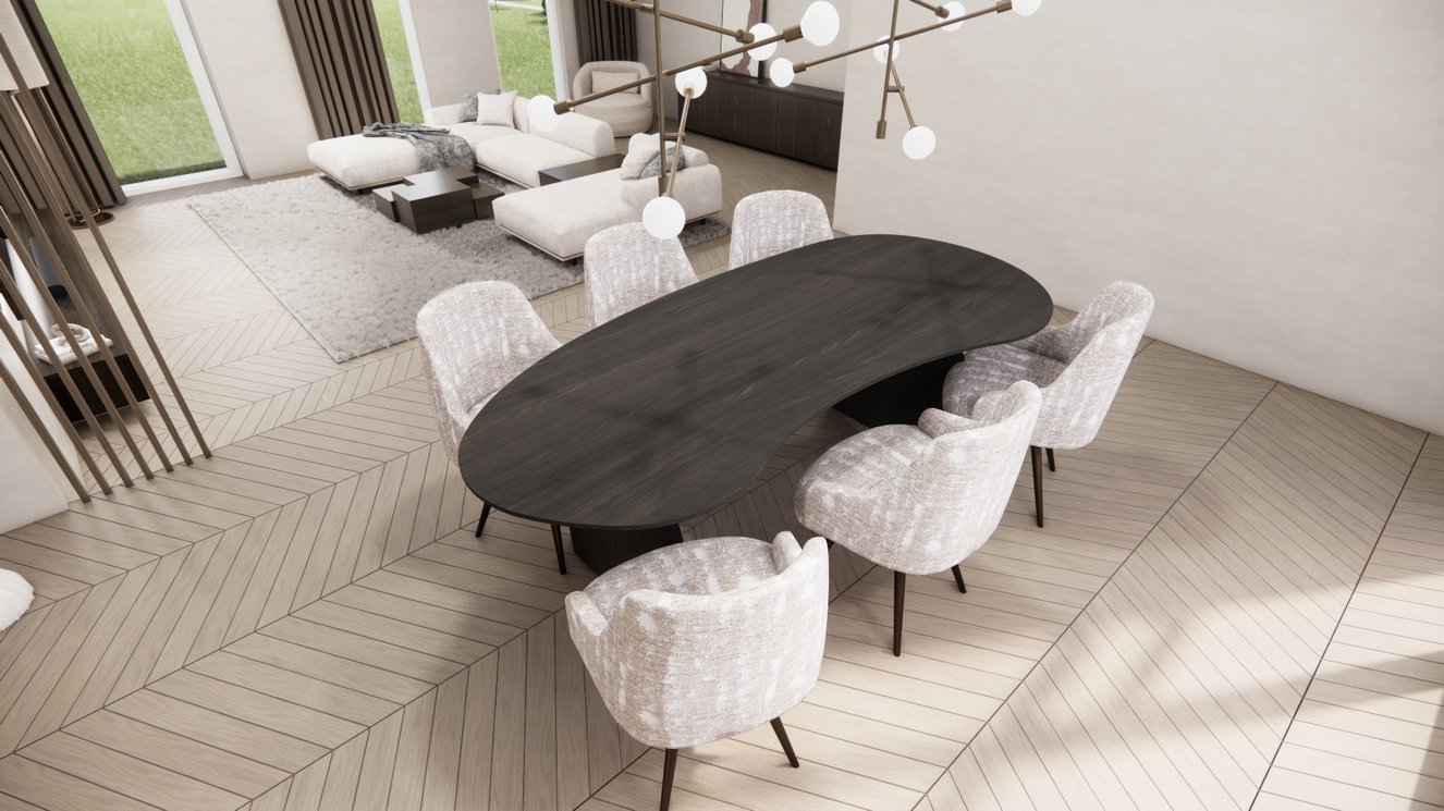 Trento Halve Round Eettafel Organisch Amaya Eiken